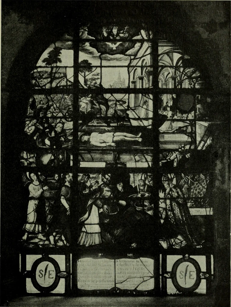 An illustration from L'art religieux de la fin du Moyen Age en France : étude sur l'iconographie du Moyen Age et sur ses sources d'inspiration, 1922, leaf 136