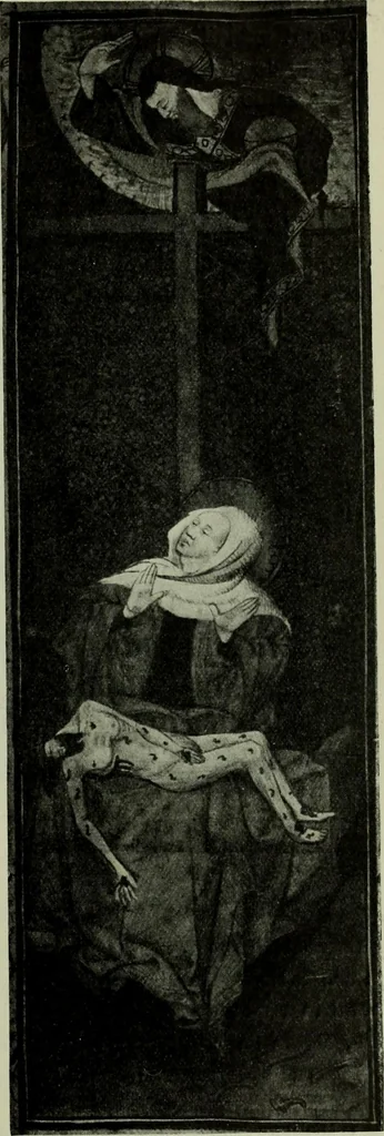An illustration from L'art religieux de la fin du Moyen Age en France : étude sur l'iconographie du Moyen Age et sur ses sources d'inspiration, 1922, leaf 140