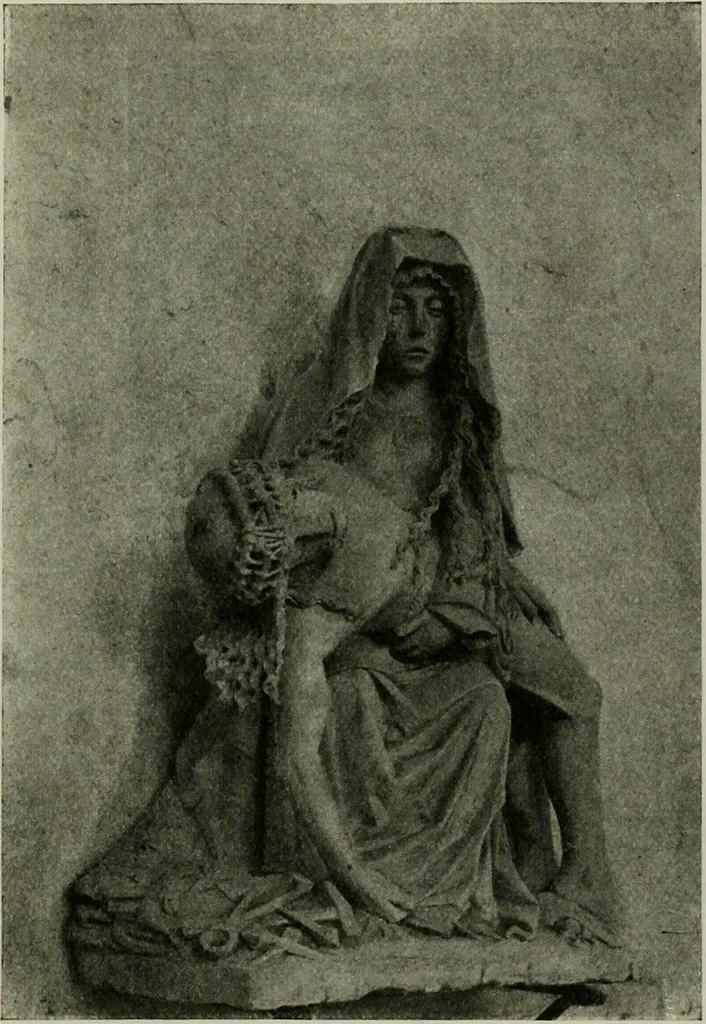 An illustration from L'art religieux de la fin du Moyen Age en France : étude sur l'iconographie du Moyen Age et sur ses sources d'inspiration, 1922, leaf 143