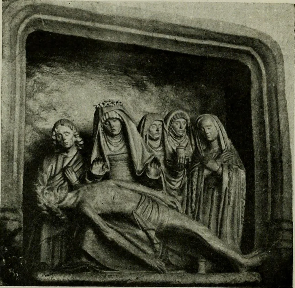 An illustration from L'art religieux de la fin du Moyen Age en France : étude sur l'iconographie du Moyen Age et sur ses sources d'inspiration, 1922, leaf 145