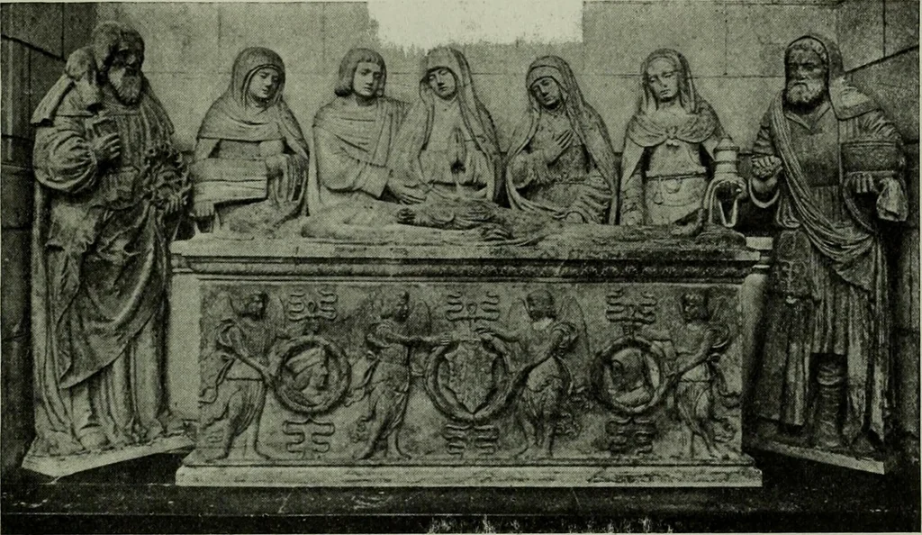 An illustration from L'art religieux de la fin du Moyen Age en France : étude sur l'iconographie du Moyen Age et sur ses sources d'inspiration, 1922, leaf 148