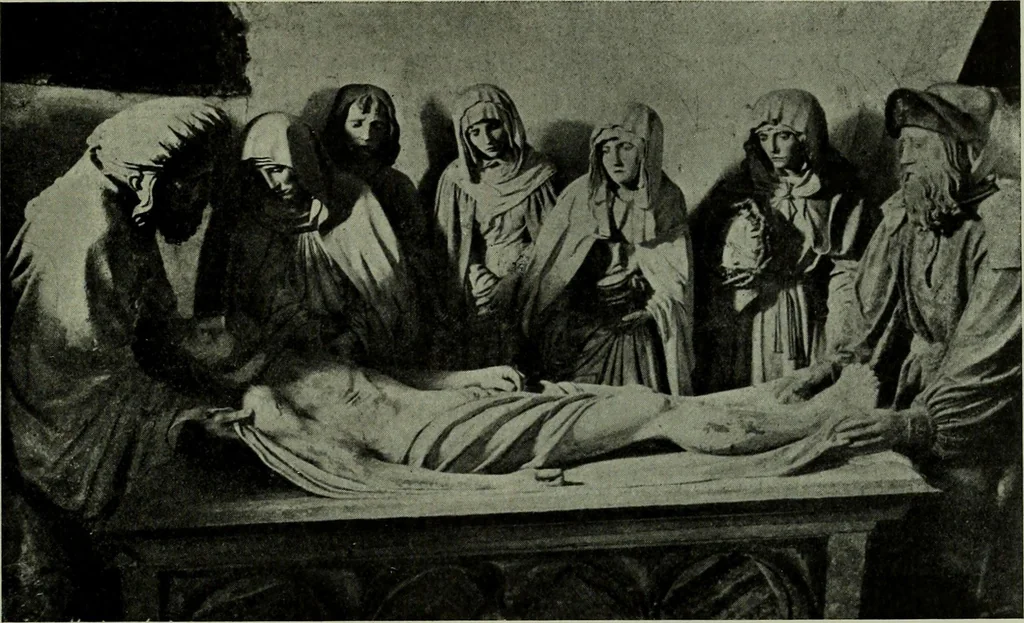 An illustration from L'art religieux de la fin du Moyen Age en France : étude sur l'iconographie du Moyen Age et sur ses sources d'inspiration, 1922, leaf 150