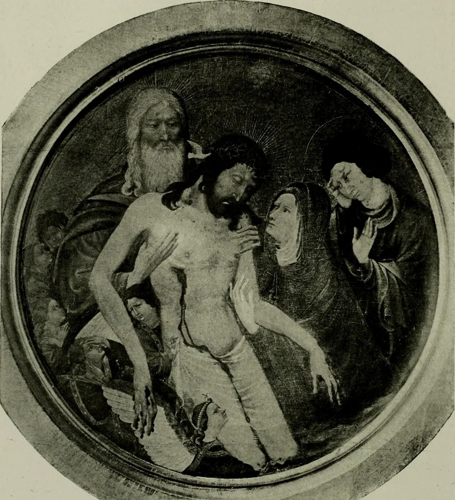 An illustration from L'art religieux de la fin du Moyen Age en France : étude sur l'iconographie du Moyen Age et sur ses sources d'inspiration, 1922, leaf 157