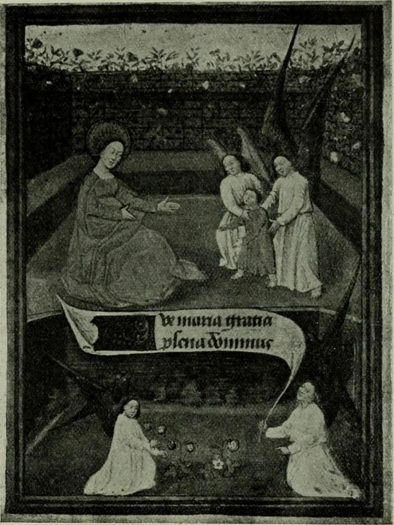 An illustration from L'art religieux de la fin du Moyen Age en France : étude sur l'iconographie du Moyen Age et sur ses sources d'inspiration, 1922, leaf 166