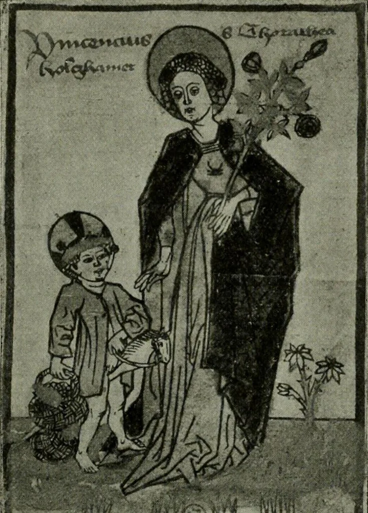 An illustration from L'art religieux de la fin du Moyen Age en France : étude sur l'iconographie du Moyen Age et sur ses sources d'inspiration, 1922, leaf 169