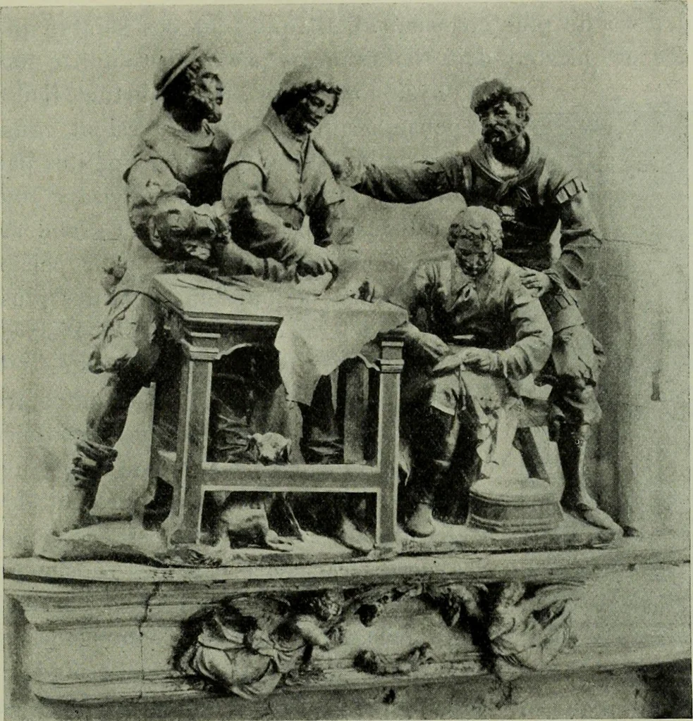 An illustration from L'art religieux de la fin du Moyen Age en France : étude sur l'iconographie du Moyen Age et sur ses sources d'inspiration, 1922, leaf 174