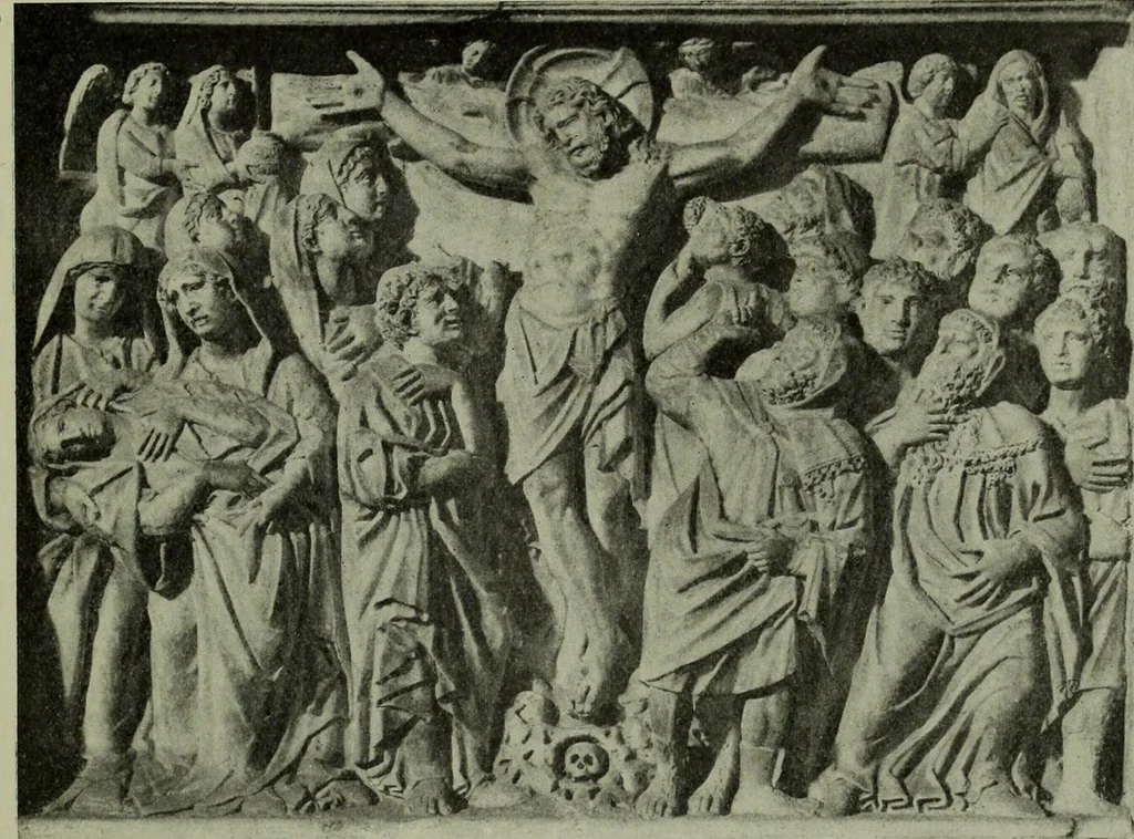 An illustration from L'art religieux de la fin du Moyen Age en France : étude sur l'iconographie du Moyen Age et sur ses sources d'inspiration, 1922, leaf 20