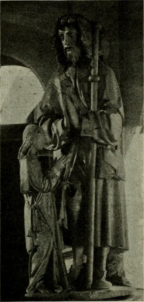 An illustration from L'art religieux de la fin du Moyen Age en France : étude sur l'iconographie du Moyen Age et sur ses sources d'inspiration, 1922, leaf 209