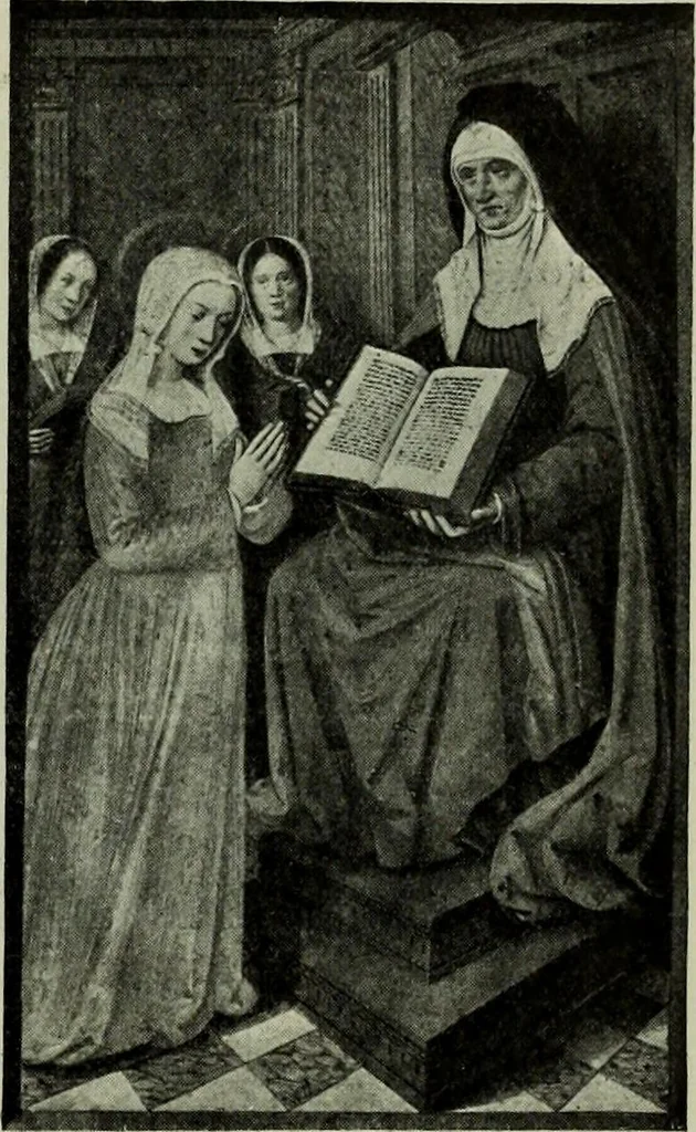 An illustration from L'art religieux de la fin du Moyen Age en France : étude sur l'iconographie du Moyen Age et sur ses sources d'inspiration, 1922, leaf 212
