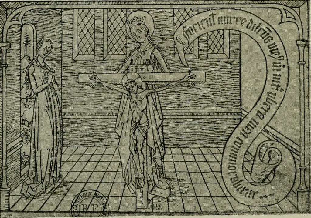 An illustration from L'art religieux de la fin du Moyen Age en France : étude sur l'iconographie du Moyen Age et sur ses sources d'inspiration, 1922, leaf 227