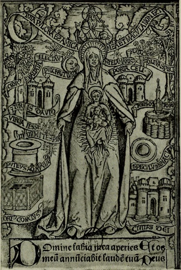 An illustration from L'art religieux de la fin du Moyen Age en France : étude sur l'iconographie du Moyen Age et sur ses sources d'inspiration, 1922, leaf 235