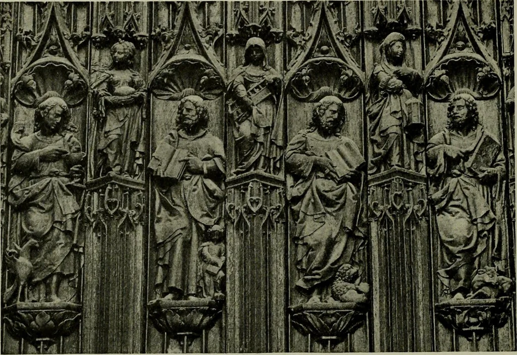 An illustration from L'art religieux de la fin du Moyen Age en France : étude sur l'iconographie du Moyen Age et sur ses sources d'inspiration, 1922, leaf 239