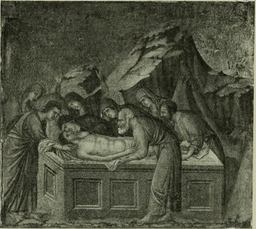 An illustration from L'art religieux de la fin du Moyen Age en France : étude sur l'iconographie du Moyen Age et sur ses sources d'inspiration, 1922, leaf 24