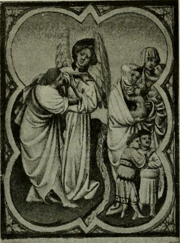 An illustration from L'art religieux de la fin du Moyen Age en France : étude sur l'iconographie du Moyen Age et sur ses sources d'inspiration, 1922, leaf 245