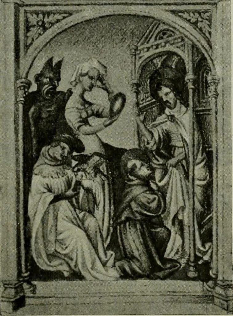 An illustration from L'art religieux de la fin du Moyen Age en France : étude sur l'iconographie du Moyen Age et sur ses sources d'inspiration, 1922, leaf 245