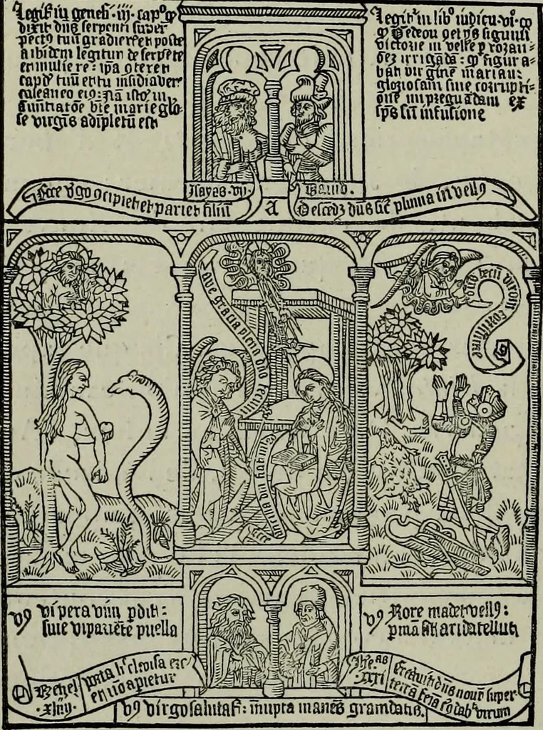 An illustration from L'art religieux de la fin du Moyen Age en France : étude sur l'iconographie du Moyen Age et sur ses sources d'inspiration, 1922, leaf 253