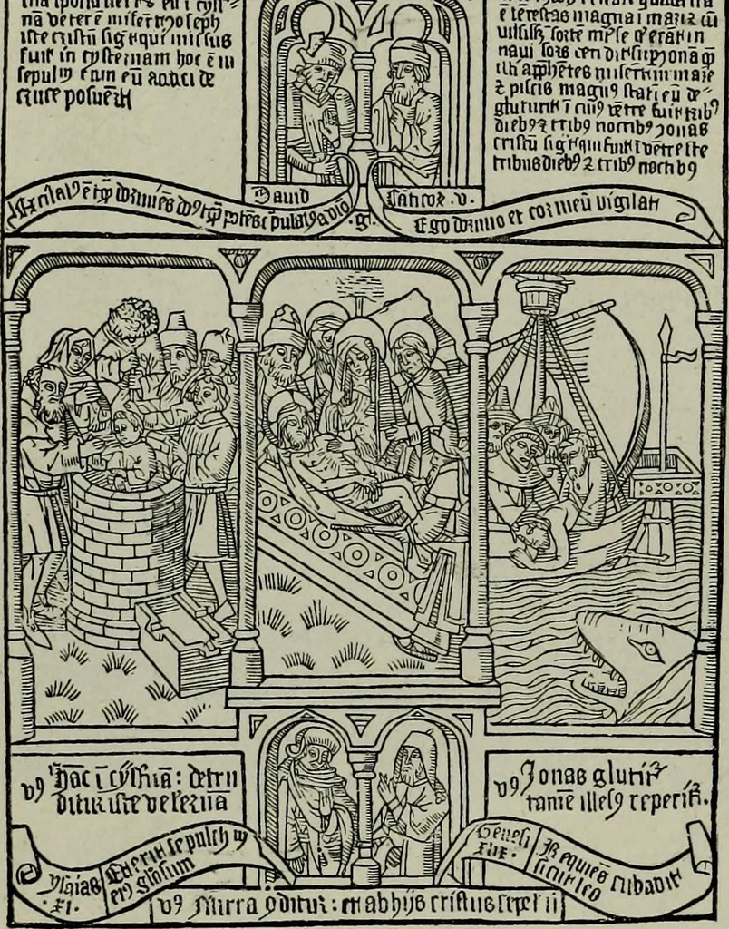 An illustration from L'art religieux de la fin du Moyen Age en France : étude sur l'iconographie du Moyen Age et sur ses sources d'inspiration, 1922, leaf 255
