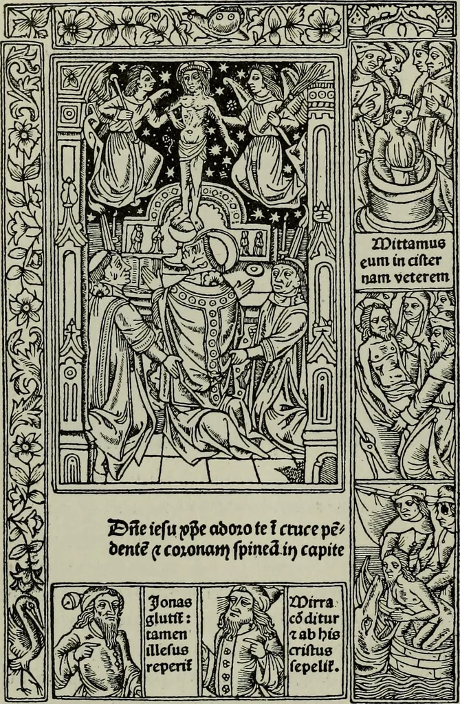 An illustration from L'art religieux de la fin du Moyen Age en France : étude sur l'iconographie du Moyen Age et sur ses sources d'inspiration, 1922, leaf 259