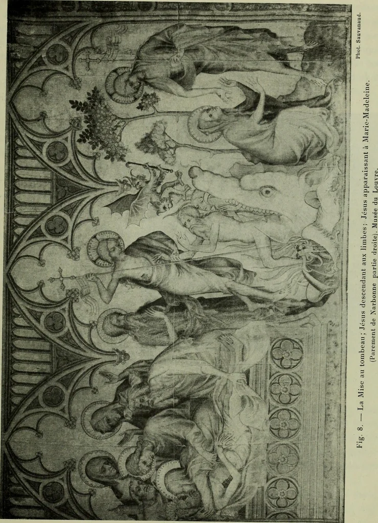 An illustration from L'art religieux de la fin du Moyen Age en France : étude sur l'iconographie du Moyen Age et sur ses sources d'inspiration, 1922, leaf 26