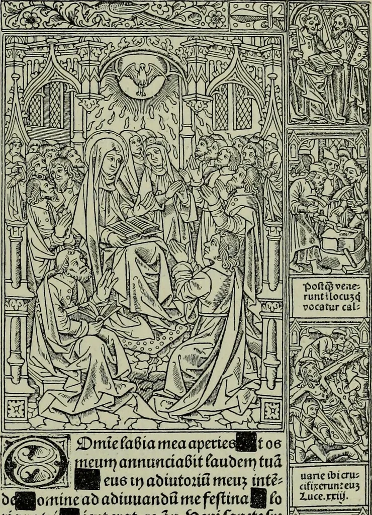 An illustration from L'art religieux de la fin du Moyen Age en France : étude sur l'iconographie du Moyen Age et sur ses sources d'inspiration, 1922, leaf 260