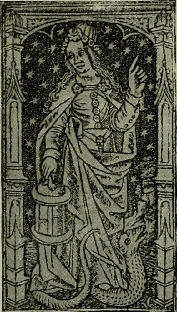 An illustration from L'art religieux de la fin du Moyen Age en France : étude sur l'iconographie du Moyen Age et sur ses sources d'inspiration, 1922, leaf 285