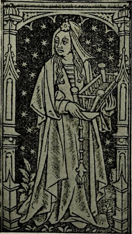 An illustration from L'art religieux de la fin du Moyen Age en France : étude sur l'iconographie du Moyen Age et sur ses sources d'inspiration, 1922, leaf 287