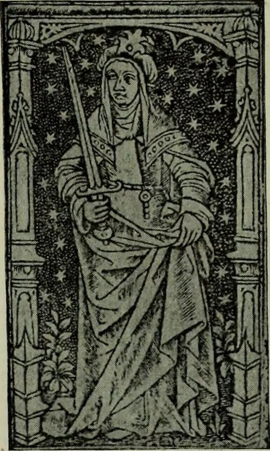 An illustration from L'art religieux de la fin du Moyen Age en France : étude sur l'iconographie du Moyen Age et sur ses sources d'inspiration, 1922, leaf 288