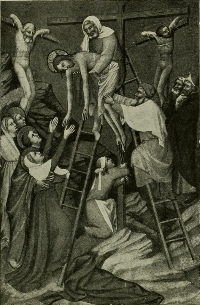 An illustration from L'art religieux de la fin du Moyen Age en France : étude sur l'iconographie du Moyen Age et sur ses sources d'inspiration, 1922, leaf 29
