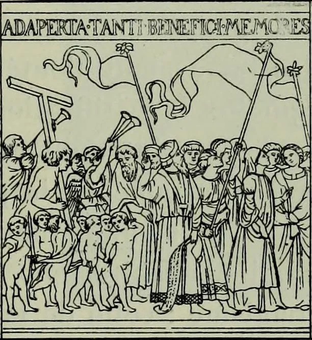 An illustration from L'art religieux de la fin du Moyen Age en France : étude sur l'iconographie du Moyen Age et sur ses sources d'inspiration, 1922, leaf 298
