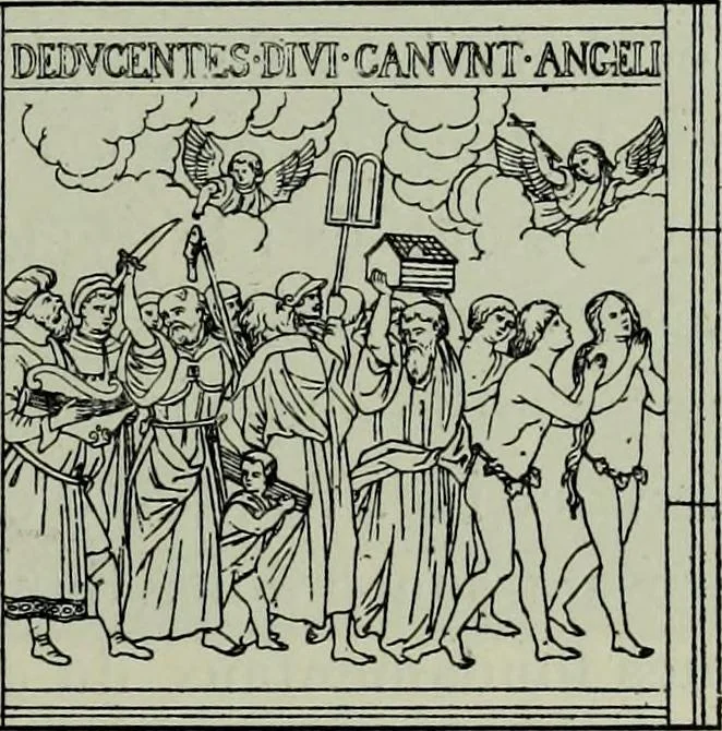 An illustration from L'art religieux de la fin du Moyen Age en France : étude sur l'iconographie du Moyen Age et sur ses sources d'inspiration, 1922, leaf 298