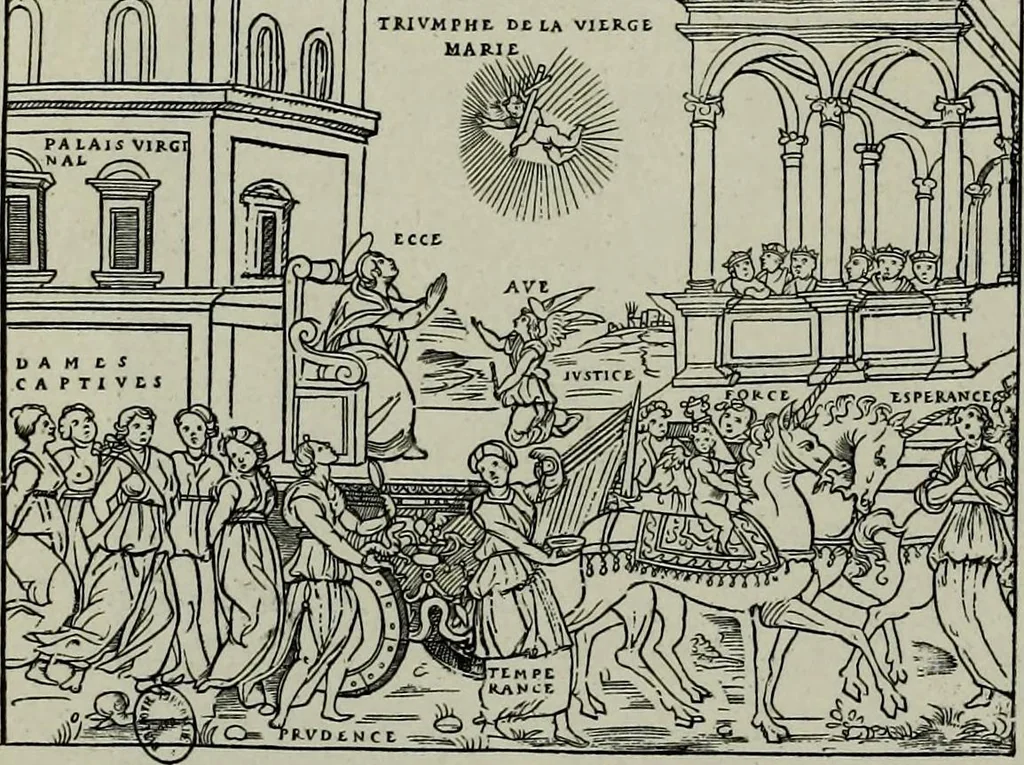 An illustration from L'art religieux de la fin du Moyen Age en France : étude sur l'iconographie du Moyen Age et sur ses sources d'inspiration, 1922, leaf 303