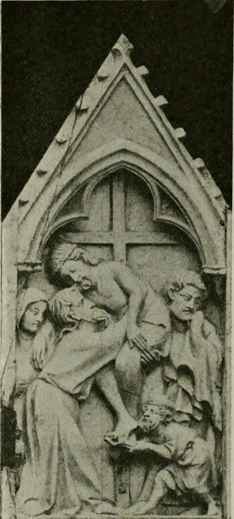 An illustration from L'art religieux de la fin du Moyen Age en France : étude sur l'iconographie du Moyen Age et sur ses sources d'inspiration, 1922, leaf 31
