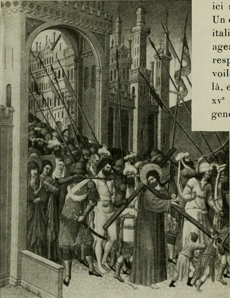 An illustration from L'art religieux de la fin du Moyen Age en France : étude sur l'iconographie du Moyen Age et sur ses sources d'inspiration, 1922, leaf 33