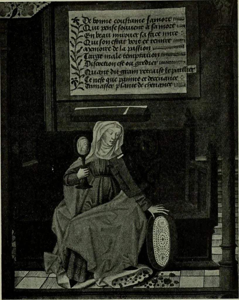 An illustration from L'art religieux de la fin du Moyen Age en France : étude sur l'iconographie du Moyen Age et sur ses sources d'inspiration, 1922, leaf 330