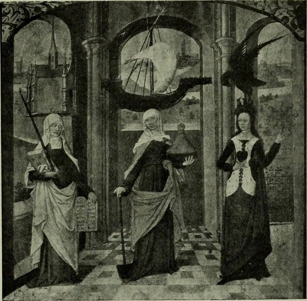 An illustration from L'art religieux de la fin du Moyen Age en France : étude sur l'iconographie du Moyen Age et sur ses sources d'inspiration, 1922, leaf 334