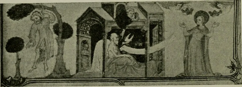 An illustration from L'art religieux de la fin du Moyen Age en France : étude sur l'iconographie du Moyen Age et sur ses sources d'inspiration, 1922, leaf 343