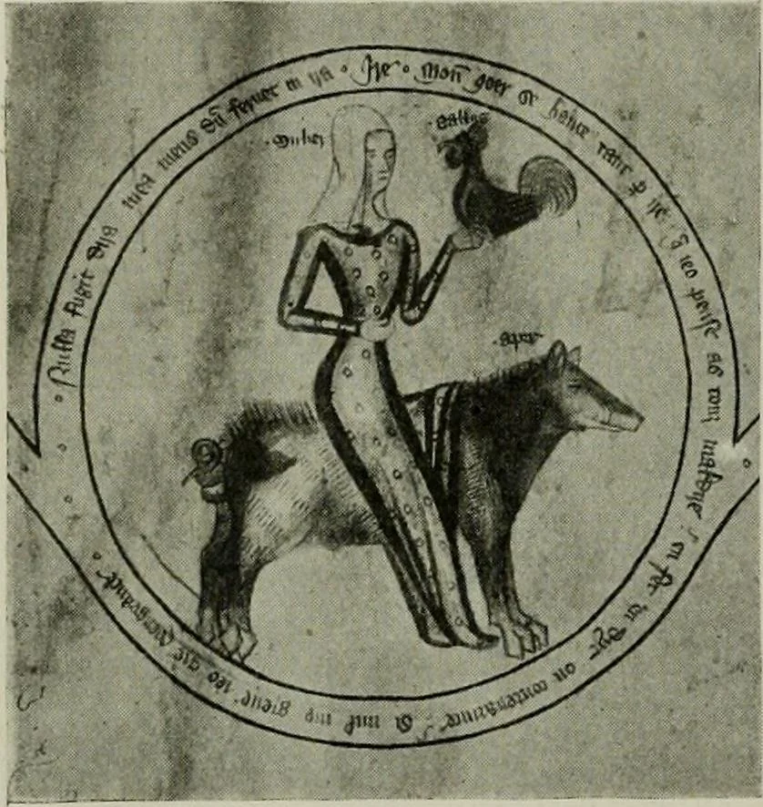 An illustration from L'art religieux de la fin du Moyen Age en France : étude sur l'iconographie du Moyen Age et sur ses sources d'inspiration, 1922, leaf 345