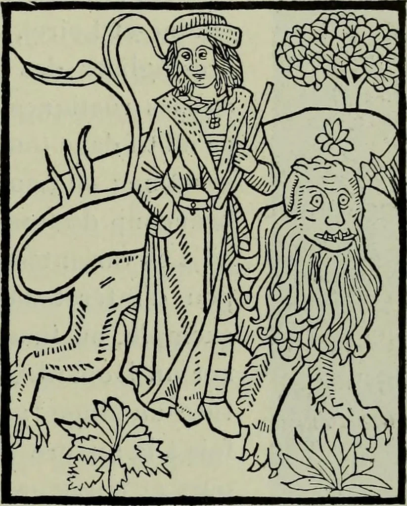An illustration from L'art religieux de la fin du Moyen Age en France : étude sur l'iconographie du Moyen Age et sur ses sources d'inspiration, 1922, leaf 348