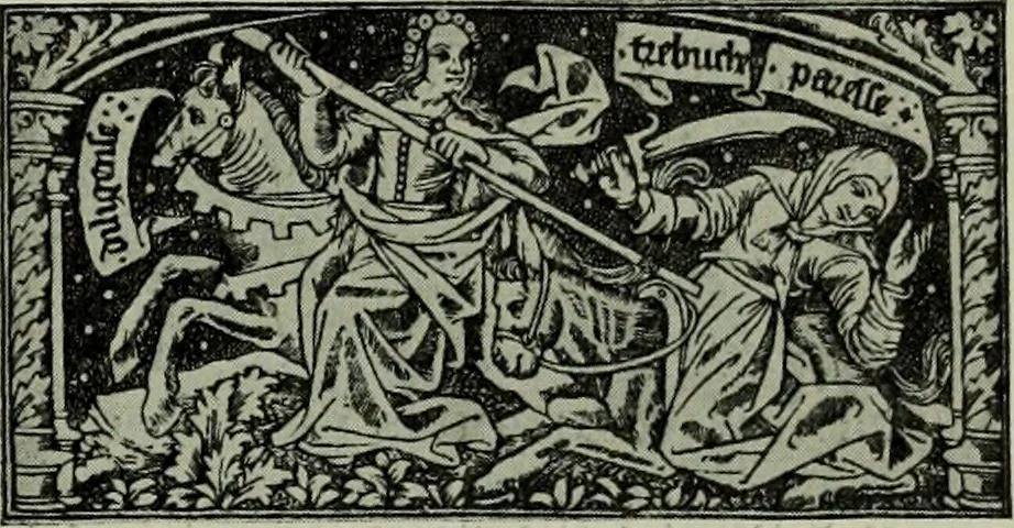 An illustration from L'art religieux de la fin du Moyen Age en France : étude sur l'iconographie du Moyen Age et sur ses sources d'inspiration, 1922, leaf 356