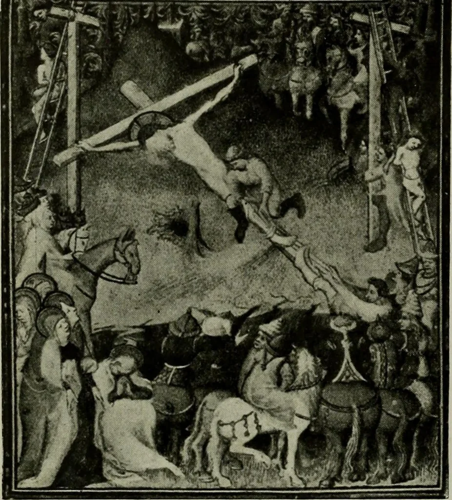 An illustration from L'art religieux de la fin du Moyen Age en France : étude sur l'iconographie du Moyen Age et sur ses sources d'inspiration, 1922, leaf 39