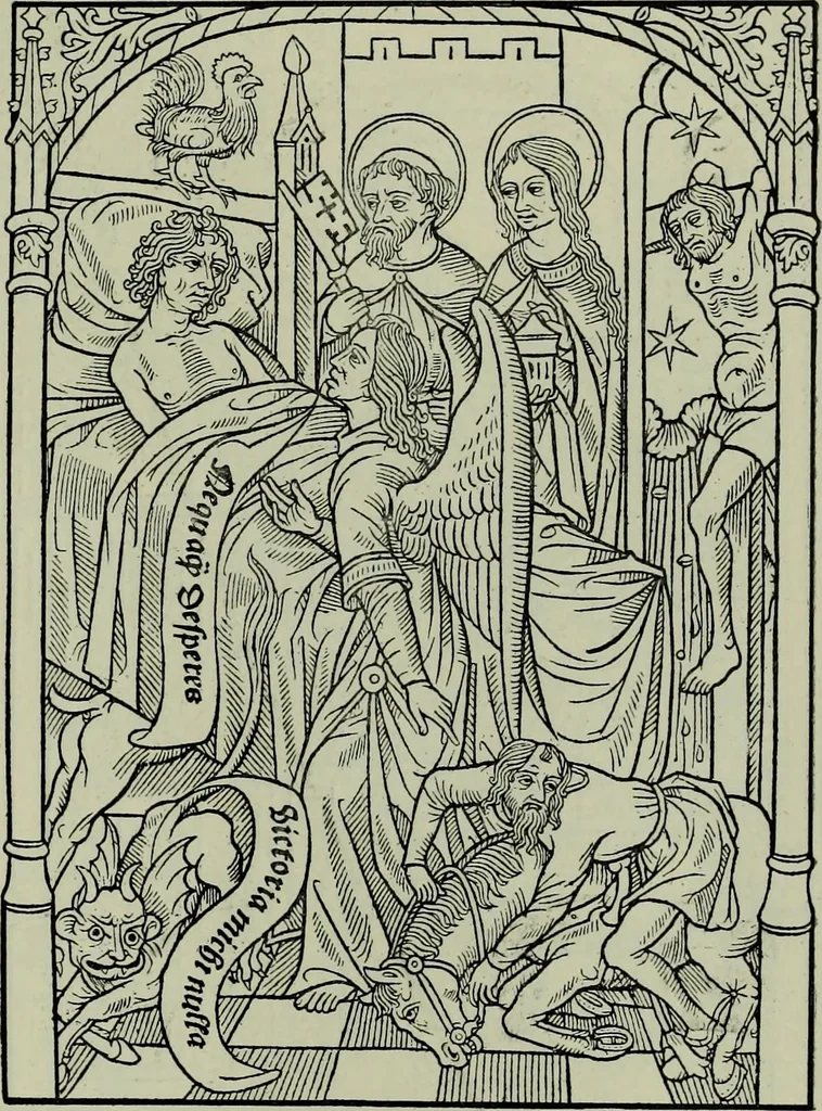 An illustration from L'art religieux de la fin du Moyen Age en France : étude sur l'iconographie du Moyen Age et sur ses sources d'inspiration, 1922, leaf 398