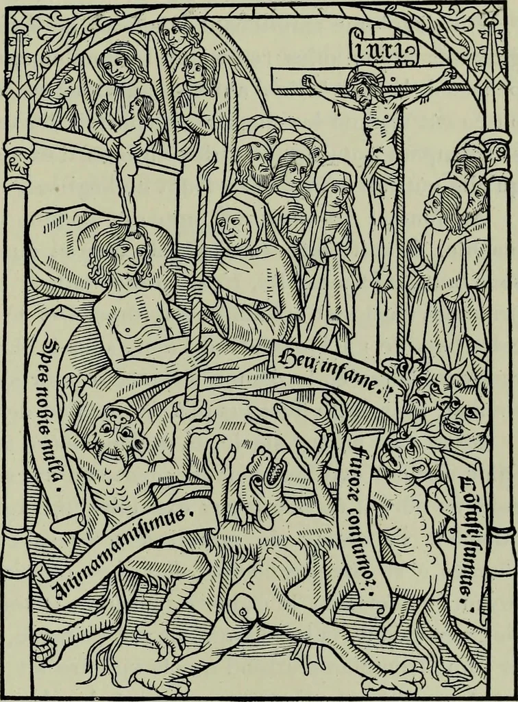 An illustration from L'art religieux de la fin du Moyen Age en France : étude sur l'iconographie du Moyen Age et sur ses sources d'inspiration, 1922, leaf 402