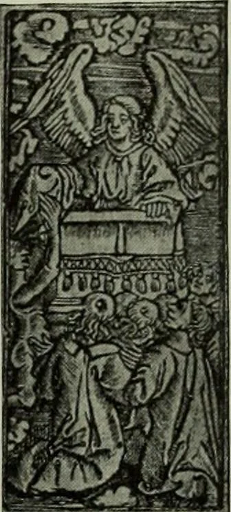 An illustration from L'art religieux de la fin du Moyen Age en France : étude sur l'iconographie du Moyen Age et sur ses sources d'inspiration, 1922, leaf 464