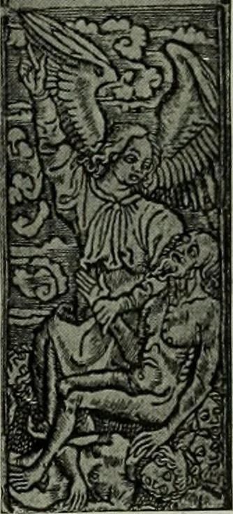 An illustration from L'art religieux de la fin du Moyen Age en France : étude sur l'iconographie du Moyen Age et sur ses sources d'inspiration, 1922, leaf 464