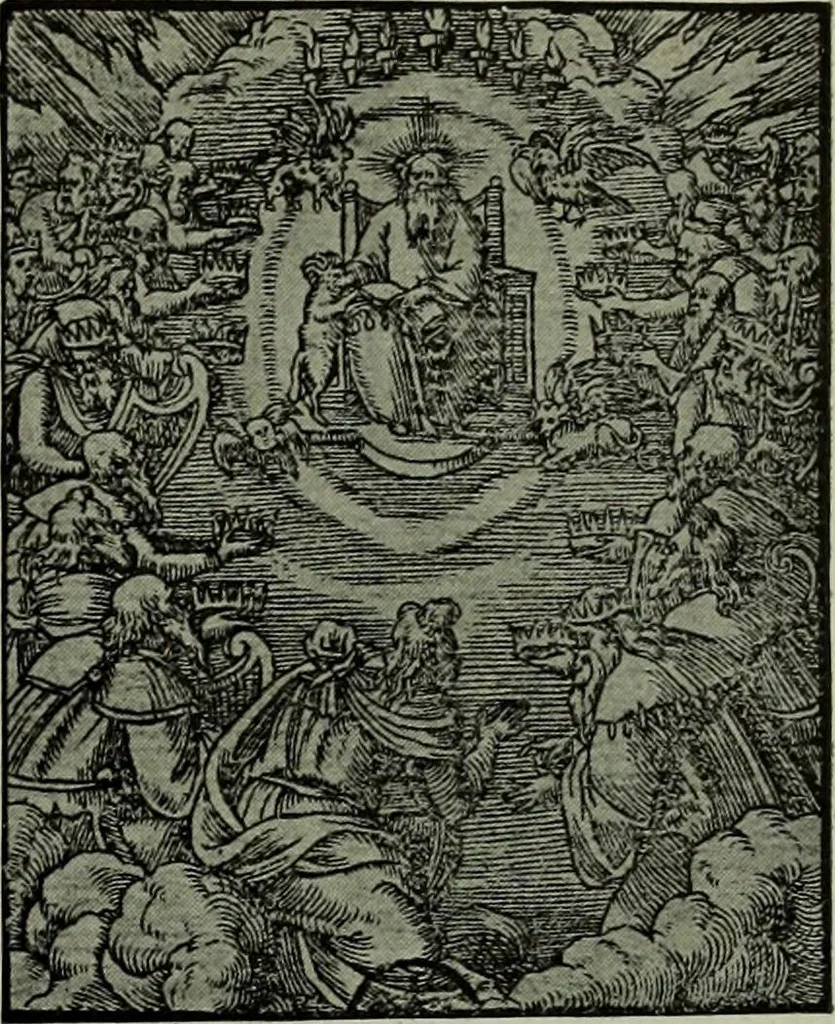 An illustration from L'art religieux de la fin du Moyen Age en France : étude sur l'iconographie du Moyen Age et sur ses sources d'inspiration, 1922, leaf 470