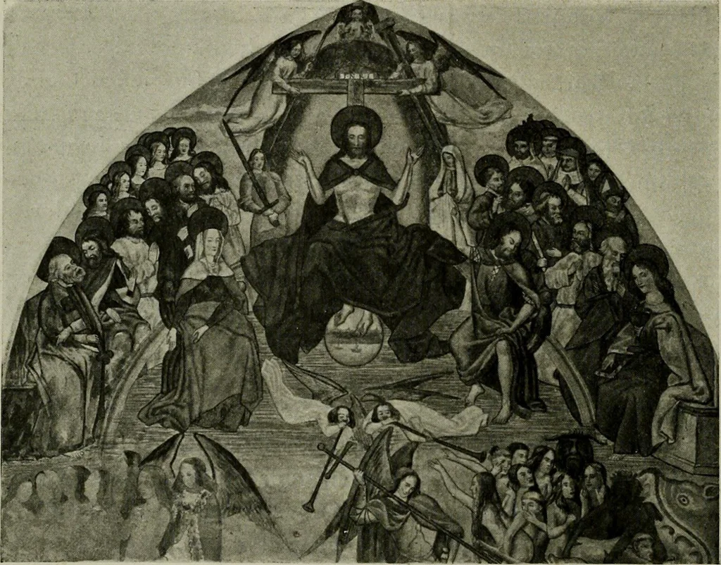 An illustration from L'art religieux de la fin du Moyen Age en France : étude sur l'iconographie du Moyen Age et sur ses sources d'inspiration, 1922, leaf 473