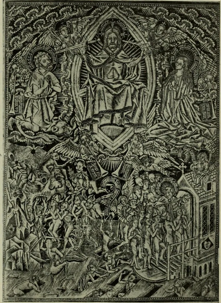 An illustration from L'art religieux de la fin du Moyen Age en France : étude sur l'iconographie du Moyen Age et sur ses sources d'inspiration, 1922, leaf 474