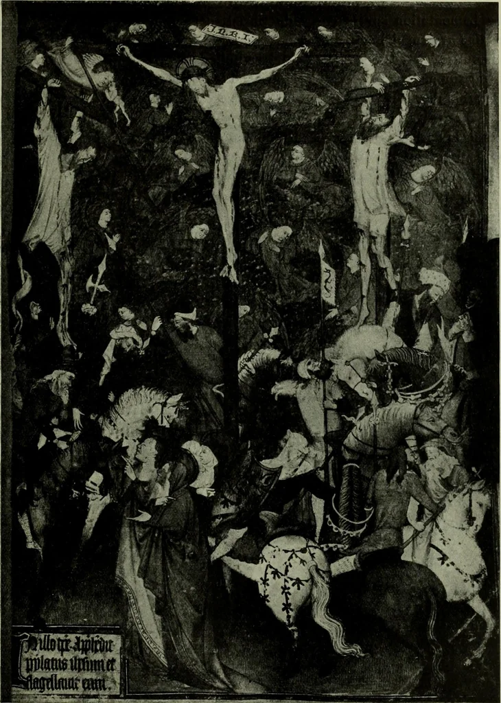 An illustration from L'art religieux de la fin du Moyen Age en France : étude sur l'iconographie du Moyen Age et sur ses sources d'inspiration, 1922, leaf 48