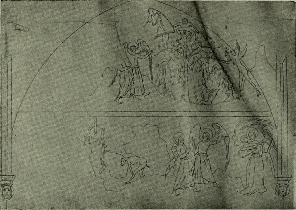 An illustration from L'art religieux de la fin du Moyen Age en France : étude sur l'iconographie du Moyen Age et sur ses sources d'inspiration, 1922, leaf 486