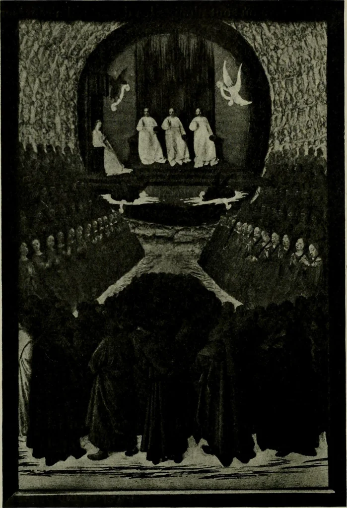 An illustration from L'art religieux de la fin du Moyen Age en France : étude sur l'iconographie du Moyen Age et sur ses sources d'inspiration, 1922, leaf 491